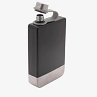 Harvey Makin 8Oz Black Rectangular Hip Flask HM2477