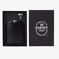 Harvey Makin 6Oz Black Hip Flask With Funnel HM2476