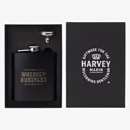 Harvey Makin Matte Black 6Oz Hip Flask With Funnel HM2491