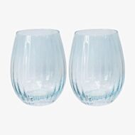 Set Of Two Stemless Glasses Blue LP77865A