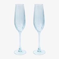 Set Of Two Flute Glasses Blue LP77866A
