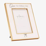 Amore Our Wedding Day Bow 4X6 Photo Frame AM348