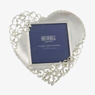 Shudehill Satin Silver Lace Heart 3x3 Photo Frame 20233