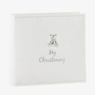 White Suede Teddy Christening Photo Album 79510