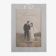 Amore Silver Plated Crystal Rings 5x7 Inch Photo Frame FS43157