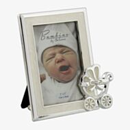 Bambino Silver Plated Pram 3x2 Inch Photo Frame CG486