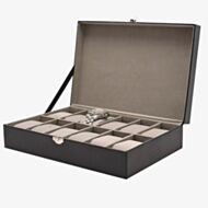Harvey Makin Black Lizard Vinyl Watch Box HM1205