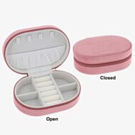 Pink Oval Velvet Jewellery Box 359985
