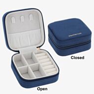 Navy Square Velvet Jewellery Box 359996