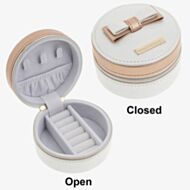 White & Rose Gold Round Jewellery Box 329980