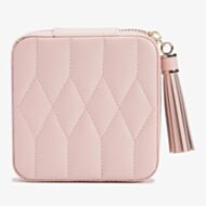 WOLF Caroline Zip Rose Quartz Travel Jewellery Case 329915