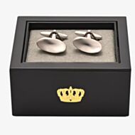 Harvey Makin Silver Curved Wavy Cufflinks HM2382