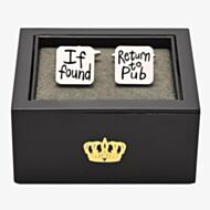 Harvey Makin If Found Return To Pub Brushed Cufflinks HM2386