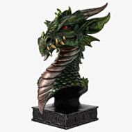 Mystic Legends Green Dragons Head Bust Figurine 69555