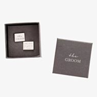 Amore Chrome Plated Groom Cufflinks AM136