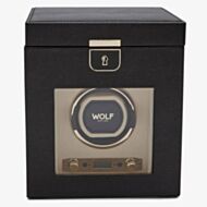 WOLF Palermo Black Anthracite Single Winder with Jewellery Storage 213702