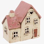 Village Pottery Heart House Tealight Candle Holder 360104
