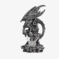 Mystic Legends Silver Dragon With Light Large Figurine 69537