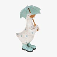 Polka Dot Brolly Duck Aqua Small Figurine 295601