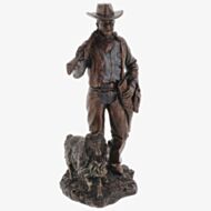 Bronze Cowboy And Dog Figurine 352530