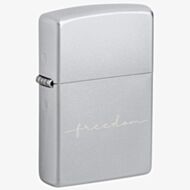 Zippo Freedom Satin Chrome Lighter 46358