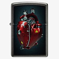 Zippo Grey Heart Engine Design Lighter 46656