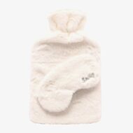 Sophia Faux Fur White 1.7L Hot Water Bottle & Eye Mask SP3667