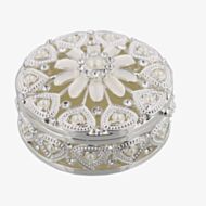 Silver & Pearl Flower Trinket Box SP785