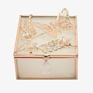 Classic Gold Butterfly Square Trinket Box SP3506STB