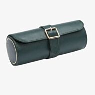 WOLF Racing Green Leather Triple Watch Roll 792941