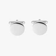 Sterling Silver Round Engraveable Cufflinks 70-1305
