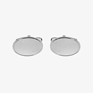 Sterling Silver Lined Edge Oval Engraveable Cufflinks 70-7016