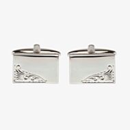 Rectangular Engraved Leaf Design Engraveable Cufflinks 90-9008