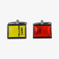 Red And Yellow Football Card Cufflinks 90-4695