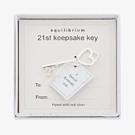 Equilibrium Silver Plated 21st Keepsake Key Gift 69814