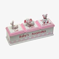 Baby Girl Triple Keepsake Box Gift 60651