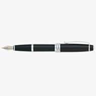 Cross Bailey Black Lacquer Stainless Steel Medium Nib Fountain Pen AT0456-7MS