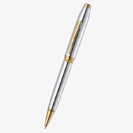Cross Foundry Polished Chrome & Gold Ballpoint Pen AT0812-3