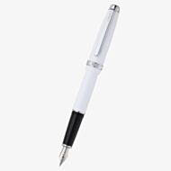 Cross Lume White & Chrome Stainless Steel Medium Nib Fountain Pen AT0806-2MS