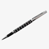 Black & Chrome Checkerboard Roller Ball Pen P-06