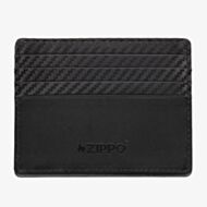 Zippo Carbon Fibre Pattern Black Leather Card Holder Wallet 2008001