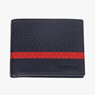 Zippo Navy Blue Red Stripe Leather Wallet 2008014
