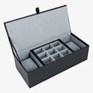 Black Leatherette Cufflink & Watch Box AC-0008