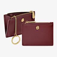 BOSS Signature Lady Burgundy Card Holder Purse HEK616R