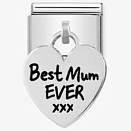 Nomination CLASSIC Composable Limited Edition Silver Heart Pendant Best Mum Ever Charm 331811/01