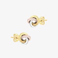 9ct Three Colour Gold Knot Stud Earrings 3.55.8269