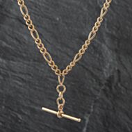 Pre-Owned 9ct Yellow Gold 22 Inch T-Bar Figaro Chain 41041096