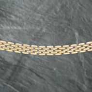 Pre-Owned 9ct Yellow Gold Flexible Brick Link 15 Inch Collarette Bar Necklace 41041152