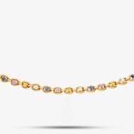 Pre-Owned 18ct Yellow Gold Multi-Coloured Sapphire & Brilliant Cut Diamond 16 Inch Collarette 41041153