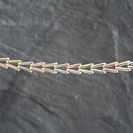 Pre-Owned 9ct Three Colour Gold Fancy 'V' Pattern Link 16 Inch Collarette Chain 41041438